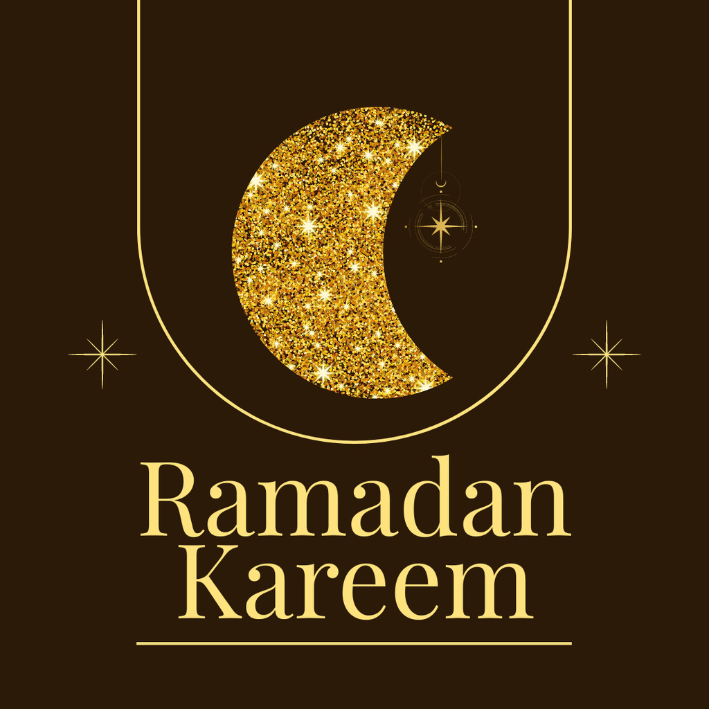 Designvorlage Golden Moon for Ramadan Greeting für Instagram