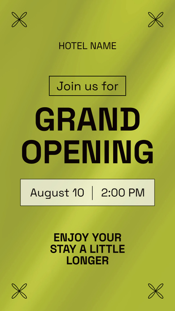 Hotel Grand Opening In August Instagram Video Story Design Template