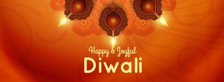 Diwali Greeting with Festive Candles Facebook cover Design Template