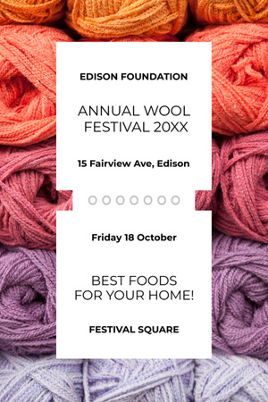 Knitting Festival Wool Yarn Skeins Flyer 4x6in Design Template