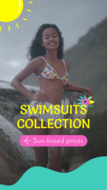 Colorful Swimsuits Collection For Summer TikTok Video Design Template