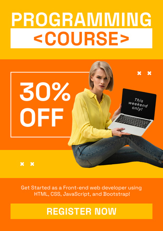 Special Discount Offer on Programming Course Poster Šablona návrhu