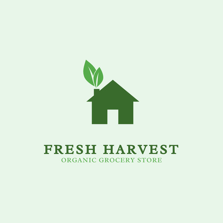 Template di design annuncio del negozio di alimentari biologico Logo
