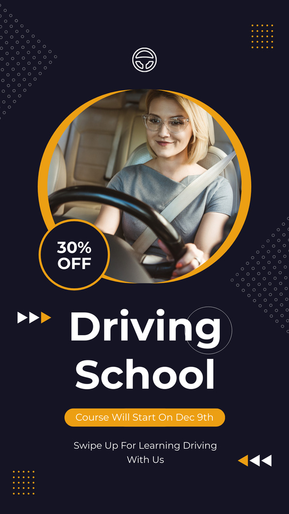 Learning And Driving with School Instructors At Discounted Rates Instagram Story Design Template