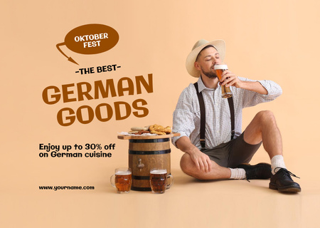 German Goods Offer on Oktoberfest Card Design Template