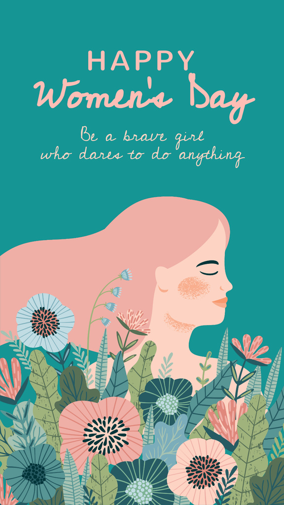 Plantilla de diseño de Happy Women's Day Wishes with Beautiful Woman Instagram Story 