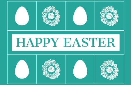 Plantilla de diseño de Easter Holiday Greeting with Simple Collage of Eggs and Flowers Thank You Card 5.5x8.5in 
