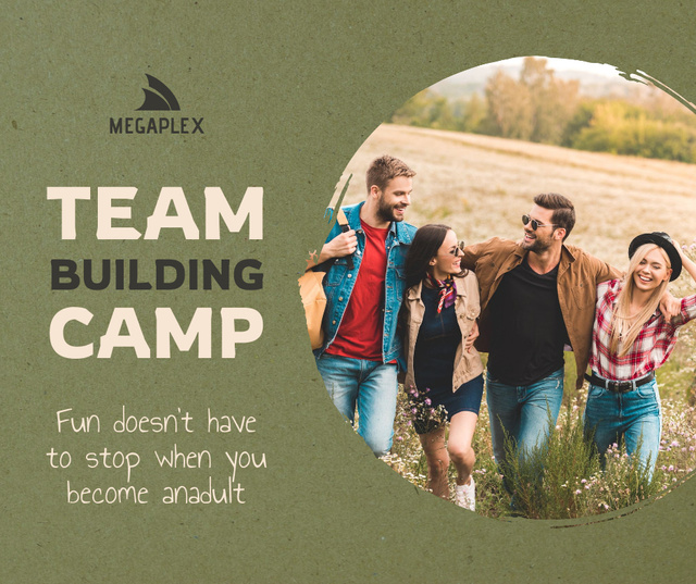 Team Building Camp Announcement Facebook Design Template