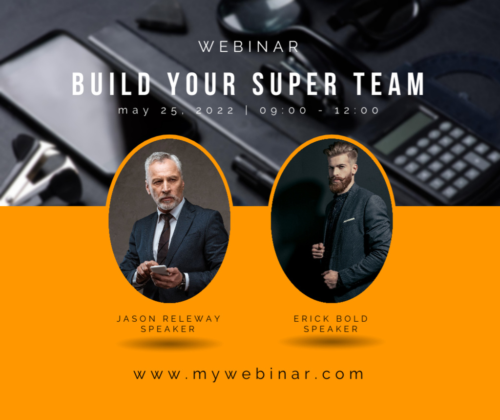 Webinar Topic about Team Building Facebookデザインテンプレート