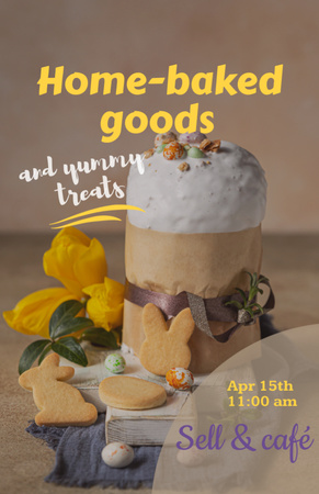Home-baked Goods for Easter Holiday on Beige Flyer 5.5x8.5in tervezősablon