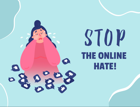 Call to Stop Online Bullying Postcard 4.2x5.5in Design Template