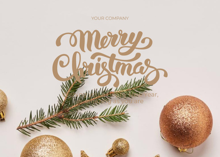 Веселий Різдво та новий рік привітання з дрібнички і гілочки Postcard 5x7in – шаблон для дизайну