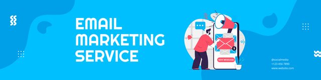 Email Marketing Service Ad LinkedIn Cover Modelo de Design
