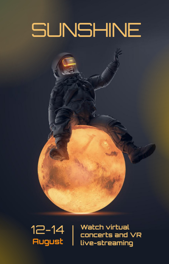 Virtual Event Announcement with Spaceman on Planet IGTV Cover tervezősablon