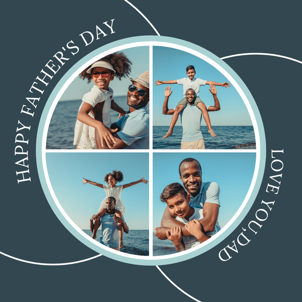 Father's Day Collage of Family Memories Instagram Modelo de Design