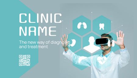 Modèle de visuel Publicité d'une clinique moderne avec des technologies 3D - Business Card US