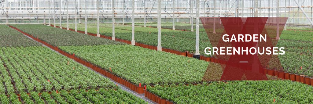 Farming plants in Greenhouse Twitter tervezősablon