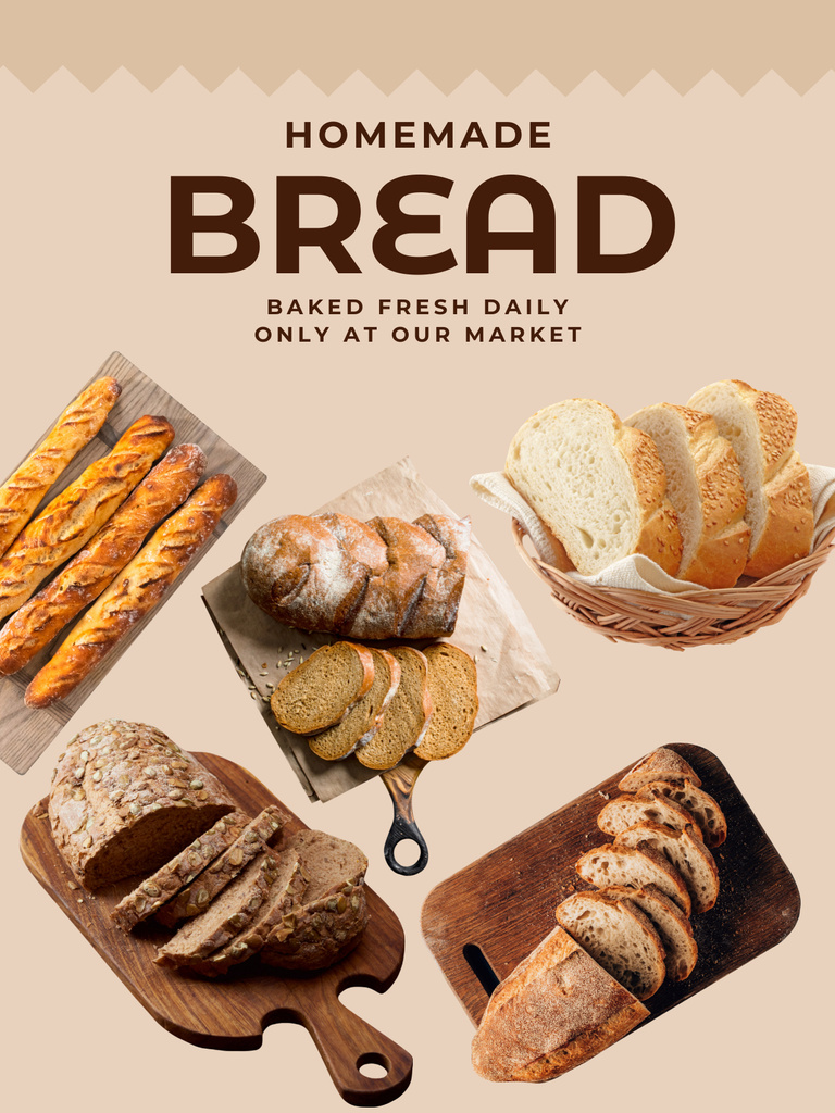 Fresh Homemade Bread For Everyday Poster US Tasarım Şablonu