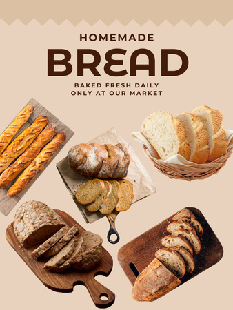 Fresh Homemade Bread For Everyday Poster US Design Template