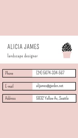 Designvorlage Landscaping Designer Services Offer für Business Card US Vertical