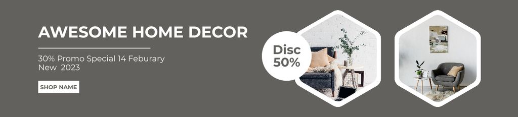 Modèle de visuel Awesome Home Decor Items Grey - Ebay Store Billboard