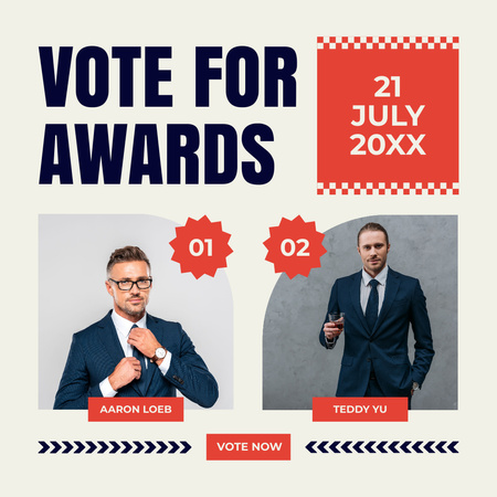 Vote For Awards with Candidates Instagram Design Template