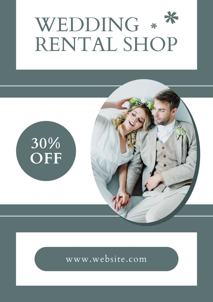 Modèle de visuel Wedding Dress and Suit Rental - Poster