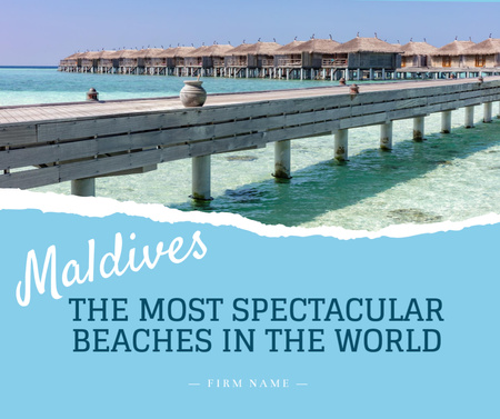 Szablon projektu Spektakularna oferta wakacji na plażach Facebook
