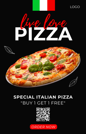 Special Promotion for Italian Pizza Recipe Card Design Template