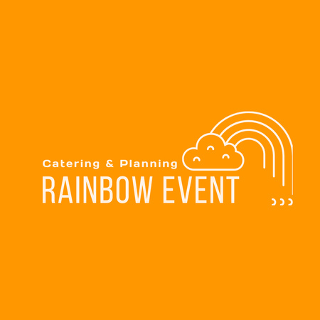Event Agency with Cloud and Rainbow Logo 1080x1080px tervezősablon