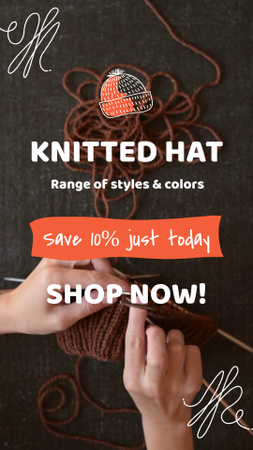 Handmade Knitted Hat With Discount TikTok Video Design Template