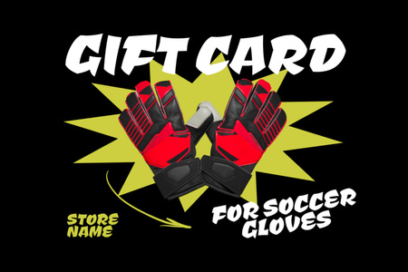 Plantilla de diseño de Oferta especial de guantes de fútbol Gift Certificate 