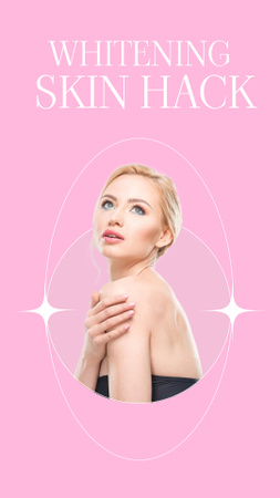 Ad About Skin Whitening Hack with Beautiful Blonde Instagram Story Design Template