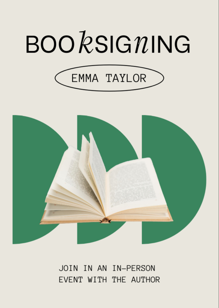 Writer Book Signing Announcement Flyer A6 Tasarım Şablonu