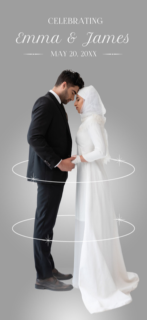 Wedding Announcement with Happy Muslim Couple Snapchat Geofilter Šablona návrhu
