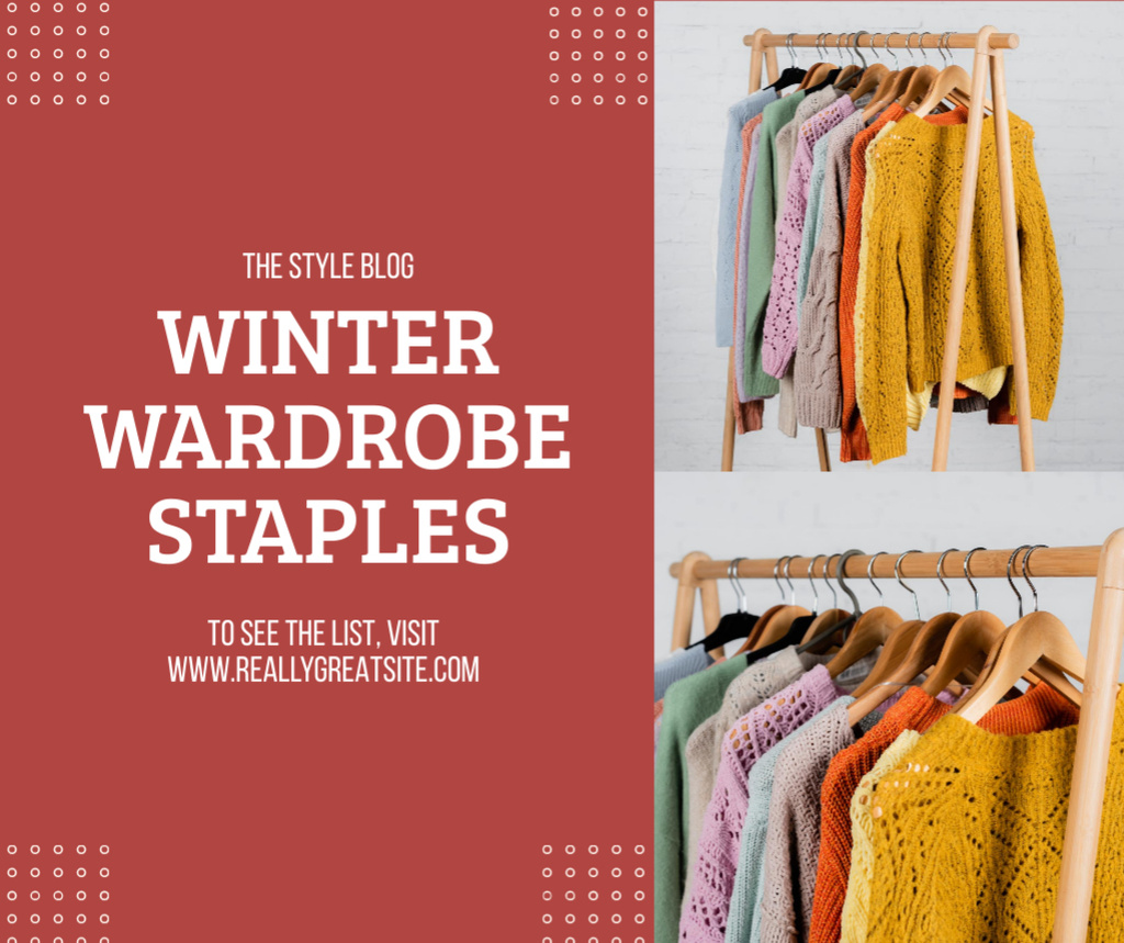 Winter wardrobe style blog Facebook tervezősablon