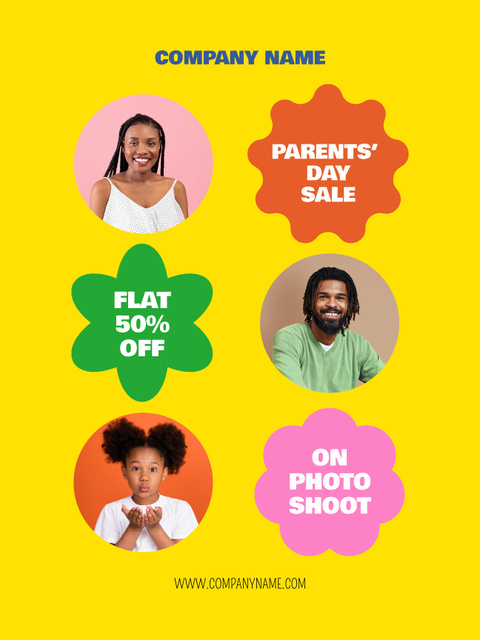 Ontwerpsjabloon van Poster US van Photo Shoot Offer on Parents' Day