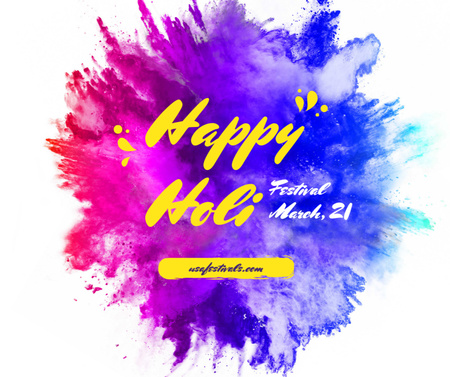 Indian Holi Festival Celebration with Bright Splashes Facebook Design Template