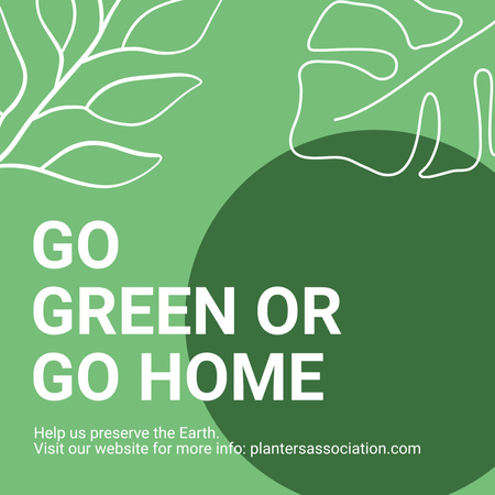 Call for Ecological Preservation with Leaves Illustration Instagram Design Template