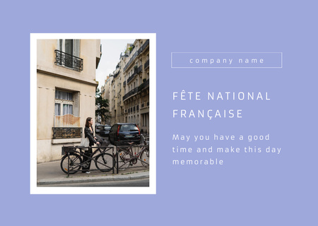 Platilla de diseño French National Day Celebration Card