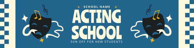 Acting School Discount for New Students Twitter Tasarım Şablonu