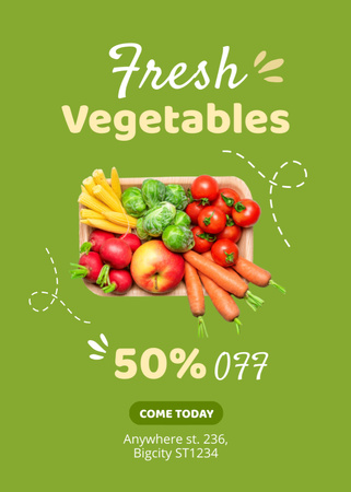 Пропозиція продажу свіжих і чистих овочів Flayer – шаблон для дизайну