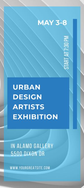 Urban Design Artists Exhibition Announcement Invitation 9.5x21cmデザインテンプレート
