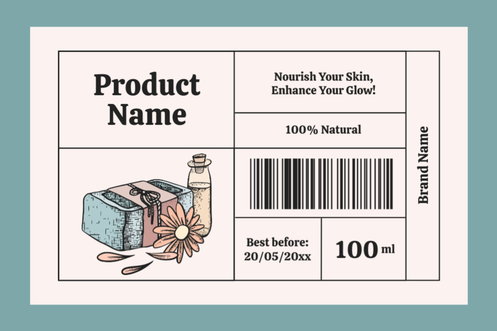 Natural Skincare Products Offer With Glowing Effect Label – шаблон для дизайну