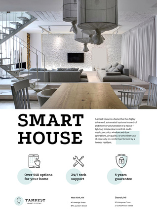 Plantilla de diseño de Technology of Smart House Poster 