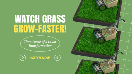 Bemutatkozik a Lawn Transformation Vlog Youtube Thumbnail tervezősablon