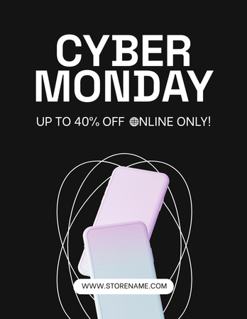 Online Gadgets Sale on Cyber Monday Flyer 8.5x11in Tasarım Şablonu