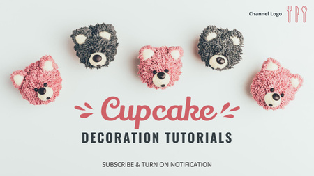 Cupcake díszítő oktatóanyagok Youtube Thumbnail tervezősablon