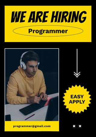 Оголошення про вакансію програміста Poster – шаблон для дизайну