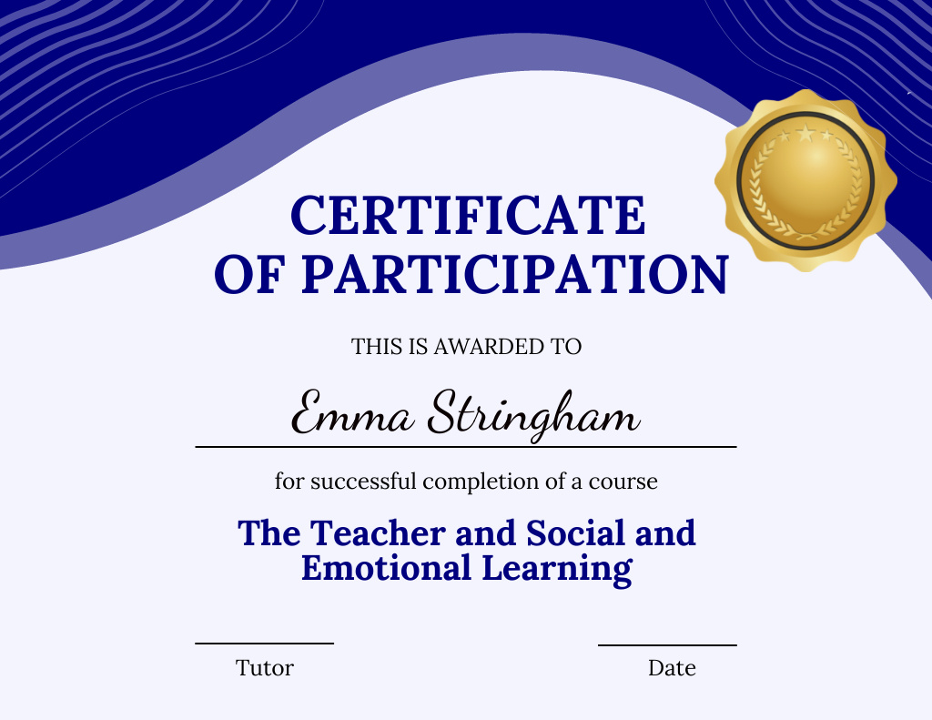 Platilla de diseño Respected Acknowledgment of Course Accomplishment Certificate